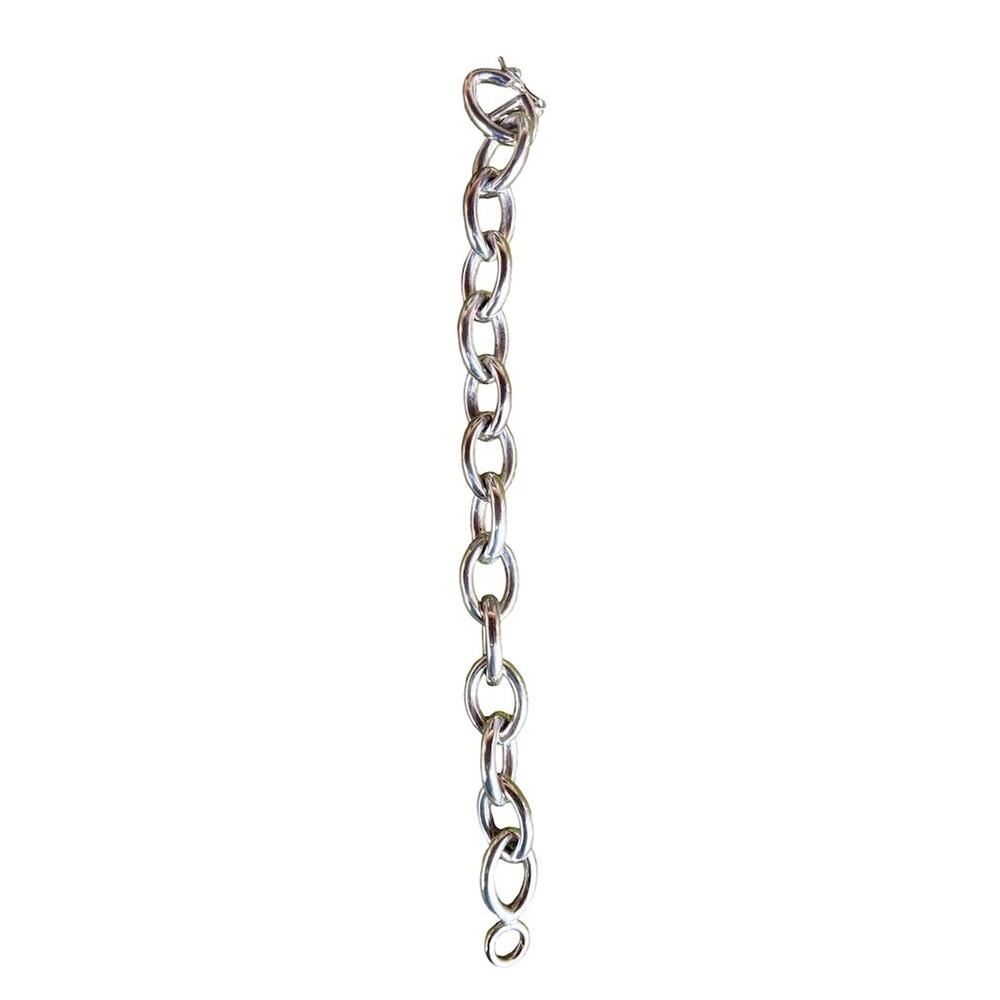 Vintage Peruvian 950 Sterling Silver Heavy Chain Link Bracelet 40g - Picture 6 of 13